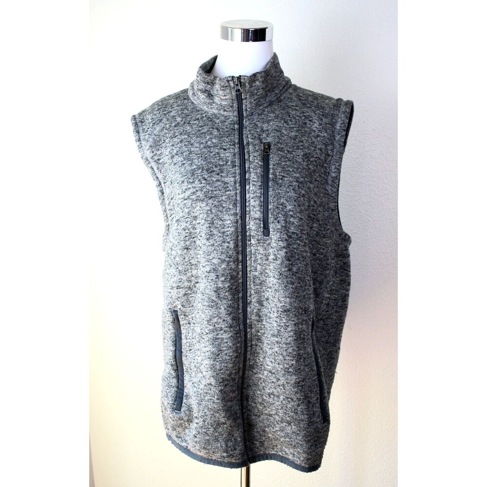 Outdoorsy BEVERLY HILLS POLO CLUB Men’s Vest XL Front Zip Gray Heather Warm #04